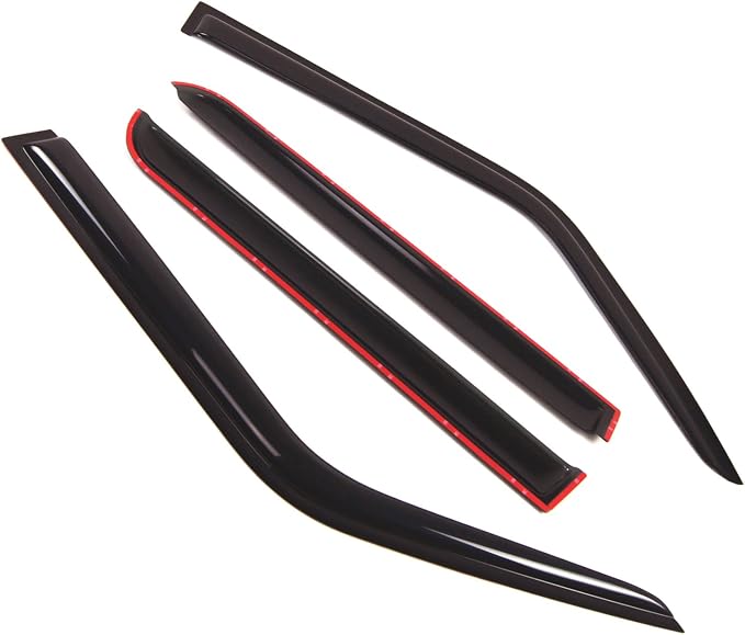 Outside Mount Window Vent Visors Rain Guards Compatible with Jeep Patriot 2007-2016 | Side Window Wind Deflectors Rain Shields | Black Tinted, 4 Pcs Set, BGWV-275