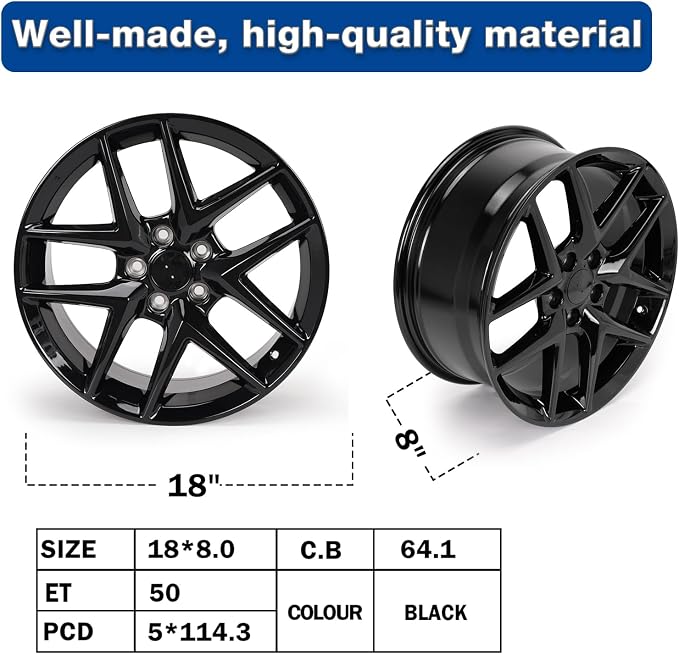 New 18x8" 18 Inch Premium Aluminum Alloy Wheel Rim Compatible with 2016-2024 Honda Civic, OEM Design, Alloy Replacement Wheel, Direct Fit, Super Duty Car Rims Replacement, OE Stock Specs