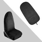 Waterproof Towel Car Seat Cover, Sweatproof Non Slip Towel Carseat Cover, Machine Washable Vehicle Bucket Frontseat Protector Accessories, Universal for SUV, Sedan, Truck (Black)