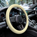 Car Steering Wheel Cover, Thin Anti-Skid Silicone Steering Wheel Cover for Men & Women, Universal Automotive Interior Accessories for Most Cars (Light Yellow)