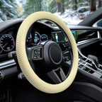 Car Steering Wheel Cover, Thin Anti-Skid Silicone Steering Wheel Cover for Men & Women, Universal Automotive Interior Accessories for Most Cars (Light Yellow)