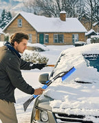 33'' Snow Brush and Ice Scraper for Car Windshield, Aluminum Extendable Snow Removal Tool for Car Window with Foam Grip, Soft Broom Head for Car SUV Vehicle Winter Accessories