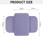 Stacool Upgraded Car Center Console Cover,Microfiber Leather Car Armrest Cover Cushion with 2 Storage Bags,Universal Car Armrest Storage Box (Purple)