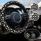 Daisy Steering Wheel Cover Universal 14.5-15 Inch Non-Slip Daisy Car Accessories for Women Men