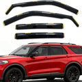 in-Channel Rain Guards Window Visors for Ford Explorer 2020-2026 Inside Front Rear Window Vent Deflectors Sun Shade Wind Visor Car Accessories, Dark Smoke