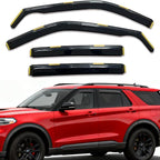 in-Channel Rain Guards Window Visors for Ford Explorer 2020-2026 Inside Front Rear Window Vent Deflectors Sun Shade Wind Visor Car Accessories, Dark Smoke