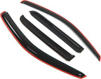 in-Channel Window Vent Visors Rain Guards Compatible with Dodge Dakota Quad Cab 2000-2004 | Side Window Wind Deflectors Rain Shields | Smoke Tinted, 4 Pcs Set, DGWV-114i