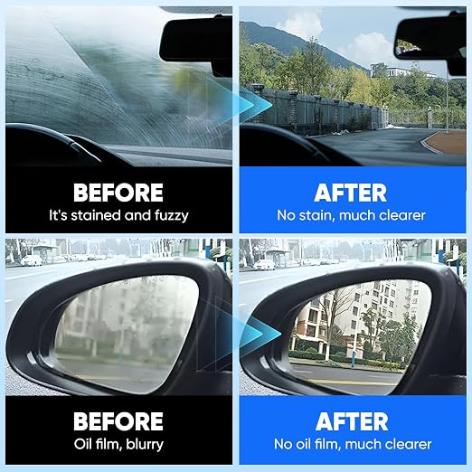 2025 New Glass Polishing Liquid with Sponge - Windshield Anti Fog Hydrophobic Coating Spray, Scratch Remover for Car Windows, Mirrors, Oil Film & Glass Surfaces (3)