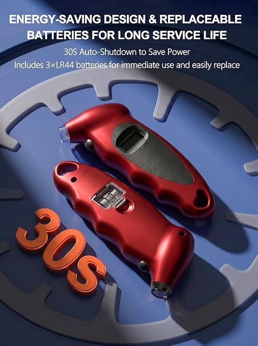 Digital Tire Pressure Gauge 150 PSI, Accurate in 0.1 Increments,1 Pack Tire Pressure Gauge with Backlight LCD, 4 Units (PSI/Bar/Kgf/cm²/KPA) Applicable to Car Truck Bicycle, Red