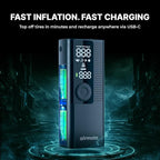 Tire Inflator Portable Air Compressor - Air Pump for Car Tires with Digital Pressure Gauge, LED Light and Auto Shut-Off Function - Cordless Pump for Car, Motorcycle, Bicycle, Ball (Pack of 4)