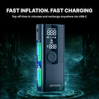Tire Inflator Portable Air Compressor - Air Pump for Car Tires with Digital Pressure Gauge, LED Light and Auto Shut-Off Function - Cordless Pump for Car, Motorcycle, Bicycle, Ball (Pack of 3)