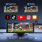 Portable Carplay Screen for Car, 10" Wireless Carplay Car Stereo & Android Auto, OTA Updates, Car Play Touchscreen with 1080P Backup Camera,GPS Navigation,Voice Control,5.0 Bluetooth (10inch)
