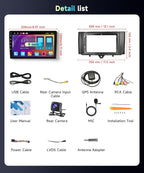 5Ghz WiFi Car Radio Stereo for Mercedes Benz Smart Fortwo 2011-2015, 9" Touch Screen/Android 15/Wireless CarPlay/Android Auto/DSP EQ/GPS Navigation/Bluetooth/FM/RDS/SWC/HD Backup Camera 2+64G