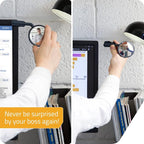 Watch-It – Monitor Mirror, Clip-On Cubicle, Computer Rear-View mirror, Convex for Personal Safety or Security, Cabinet Desk Rear-View Monitors Blind Spot