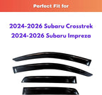 KPY Rain Guards Fit for 2024-2026 Subaru Crosstrek, Out-Channel Window Visors Vent Wind Deflectors 4PC, Car Accessories for 24-26 Impreza
