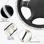 Leaf Steering Wheel Cover, Cute Print Steering Wheel Cover Protector, Ultra Thin Breathable Non-Slip, Car Accessories for Women, for Steering Wheel with a Diameter of 14.5"-15"