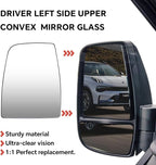 Driver Left Side Upper Rearview Convex Heated Mirror Glass With Rear Holder fit Ford Transit 150 250 350 from 2015 to 2023