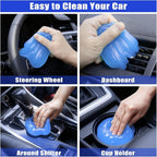 Windshield Cleaner Tool, 17Pcs Car Interior Detailing Kit, Detailing Brush, Towels, Duster, Car Cleaning Kit Interior for RVs, Truck, Trailer (Blue)