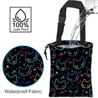 Car Trash Bag Colorful Neon Cat Heads Car Garbage Bag Hanging Car Trash Can for Back Seat with Drawstring, Waterproof Garbage Bags for Accessories Vehicle Travelling Camping Outdoor