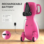 12V Electric Wiggle Car for Kids with Pedal, Display, Rechargeable Battery, LED Light, Bluetooth, Light-Up Wheels, Anti-Rollover, 2 Speeds, Ride on Toys, Birthday Gifts for Age 3+, 150Lbs