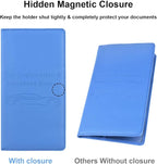 Car Registration and Insurance Holder, Vehicle Glove Box Car Organizer Men Women Wallet Accessories Case with Magnetic Shut for Cards, Essential Document, Driver License, Blue