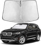 Windshield Sunshade Compatible for BMW X3 2018-2024, 2025, 2026 Including sDrive30i, xDrive30i, M40i, and Hybrid Trims, Sun Visor for Front Window Sun Shade Cover, Car Accessories