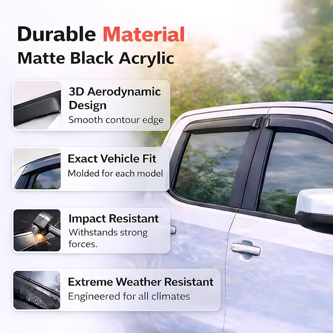 KPY Rain Guards Fit for 2007-2018 BMW X5, Out-Channel Window Visors Vent Wind Deflectors 4PC, Car Accessories for 07-18 BMW X5