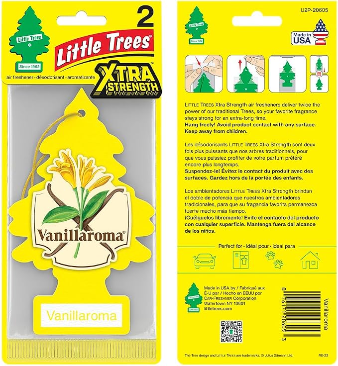 Car Air Freshener Xtra Strength Provides Long-Lasting Scent for Auto or Home Extra Boost of Fragrance Vanillaroma, 24 Air Fresheners (Pack of 36)