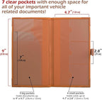 Registration and Insurance Card Holder - Car Organizer - Orange | Vehicle Glove Box Document Organizer, Auto Essential Paperwork Holder for Contact Information Cards, Interior Car Accessories