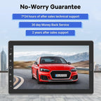 10.1 inch Single Din Car Stereo with CarPlay and Android Auto, 10 inch Touch Screen Radio with Mirror Link/1080P/EQ Audio/SWC/Bluetooth +Backup Camera+MIC