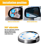 2 PCS Car Reversing Blind Spot Mirror, 2.16" x 0.39" High-definition Glass 360° Large Viewing Angle Round Mirror, Self-adhesive ABS Anti-collision Shell, Compatible with Most Models (Black)