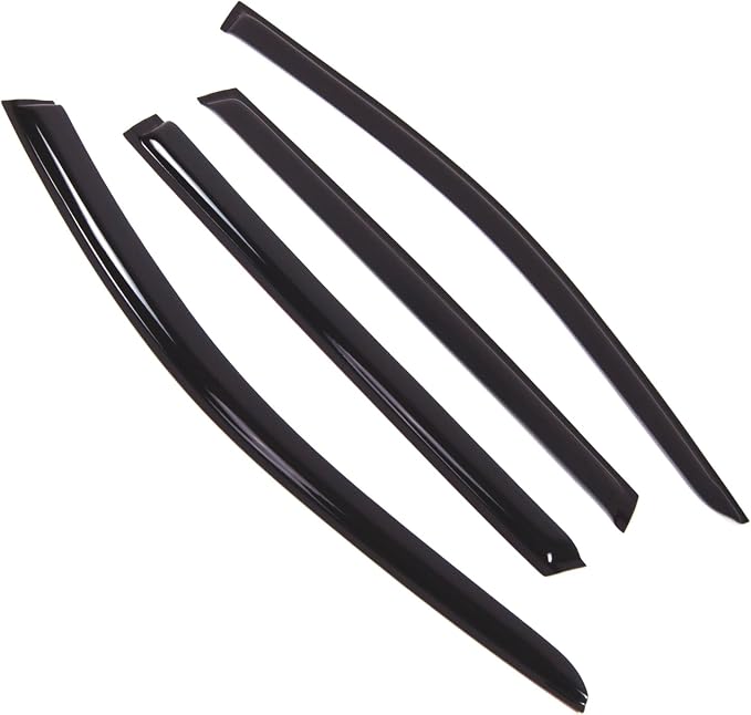 WD2-843 Dark Smoke 4 Pcs Set Window Visor (Outside Mount) Deflector Rain Guard Compatible with 2009-2014 Subaru Legacy Wagon