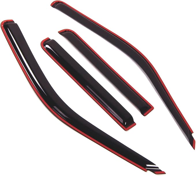 WD2-156i Dark Smoke 4 Pcs Set Window Visor (in-Channel) Deflector Rain Guard Compatible with 1991-2001 Ford Explorer