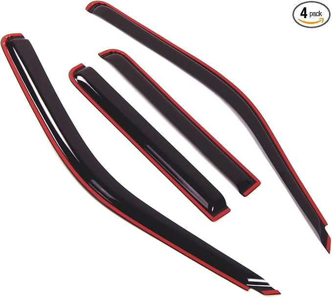 in-Channel Window Vent Visors Rain Guards Compatible with Mercury Mountaineer 1997-2001 | Side Window Wind Deflectors Rain Shields | Smoke Tinted, 4 Pcs Set, DGWV-156i-2