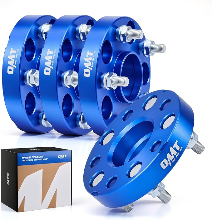 Hub Centric 5x114.3 Wheel Spacers, 1" Blue Wheel Spacers with M12x1.5 Studs Compatible with Honda Accord Honda Civic Honda CRV Acura RSX Acura TL, 64.1mm Bore Wheel Spacer Kit, 4pcs