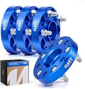 Hub Centric 5x114.3 Wheel Spacers, 1" Blue Wheel Spacers with M12x1.5 Studs Compatible with Honda Accord Honda Civic Honda CRV Acura RSX Acura TL, 64.1mm Bore Wheel Spacer Kit, 4pcs