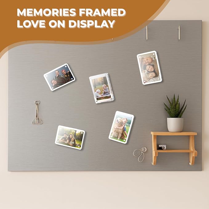 2-Pack Car Picture Holder, Acrylic Car Visor Photo Clips, Personalized Car Accessories Magnetic Car Sunshade Photo Frame for Adding Family or Personal Photos, Gifts