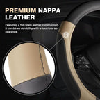 Car Steering Wheel Cover, Microfiber Leather Steering Wheel Covers with Anti-Slip Lining, Breathable Elastic Car Steering Wheel Protector, Universal Standard Size 14-15 inch