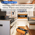 3000 watt Power Inverter Pure sine Wave 3000W 12v to 110v for car Vehicles Truck Camping Solar Panel Power Converter with Clamps and Remote car Power inverters 3000W