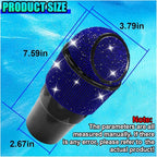 Bling Car Trash Can with Lid, Rhinestone Leakproof Waterproof Auto Cup Holder Garbage Bin, Portable Multipurpose Vehicle Dustbin and Organizer for Home Office Kitchen Bedroom (Blue)