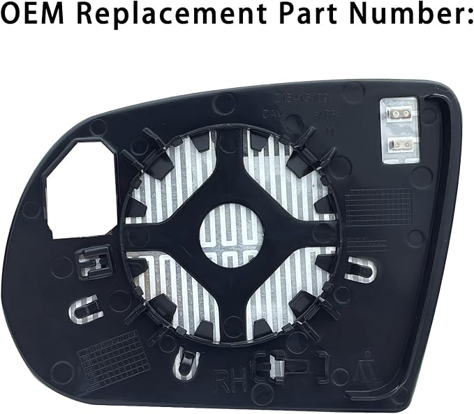 Passenger Side Mirror Replacement for Jeep Cherokee 2014-2019 Jeep Compass 2017-2021, Right Exterior Side Rearview Mirrors Glass, with Backing Plate, Power Heated