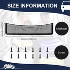 2 Pcs Boat Storage Net Bag, ABS Plastic Car Framed Mesh Net Holder, Phone & Cargo Organizer with Screws for Auto, Rv, Boat, Pontoon, Truck Pocket Storage (32 x 8 Inch)