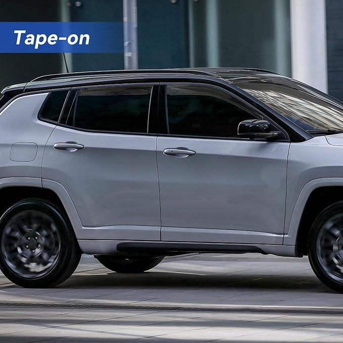 Window Visors Rain Guards for 2017-2026 Jeep Compass, Out-Channel Window Vent Wind Deflectors Visors Shades for 17-26 Compass