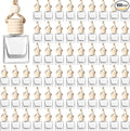 100 Pcs Car Air Fresheners Diffuser with Wooden Cap Empty Aromatherapy Diffuser Clear Car Fragrance Holder Pendant Hanging Perfume Fresheners Bottles for Decor(Cube,Clear)