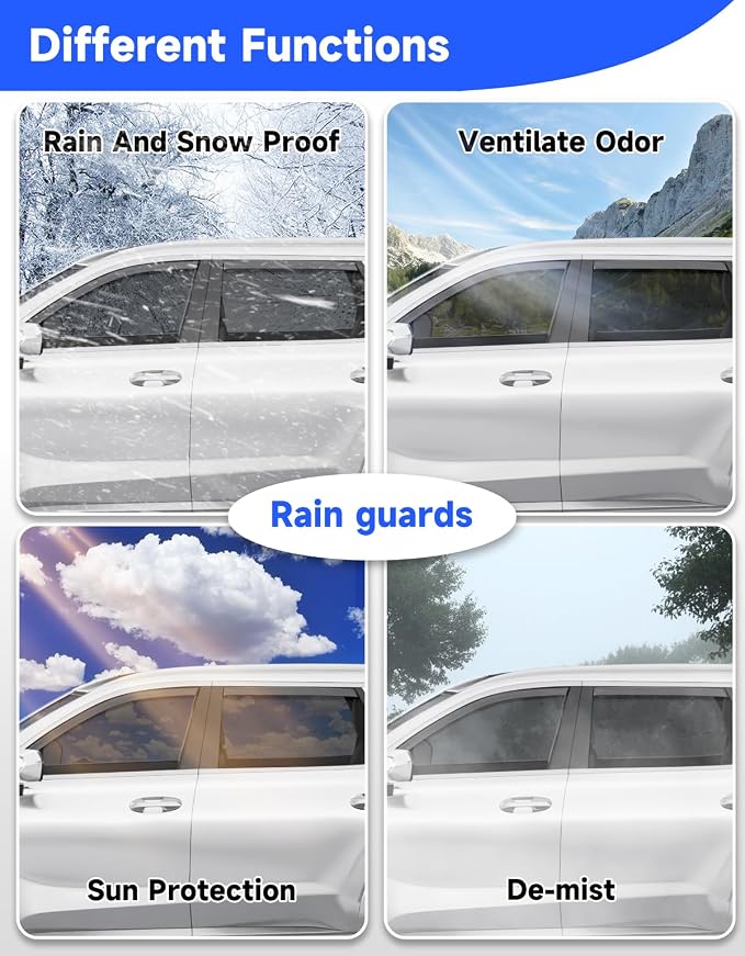 in-Channel Window Rain Guards Fit for Hyundai Palisade 2020 2021 2022 2023 2024 2025,Extra Durable Visors Vent Visors Window Deflector Vent Shades Car Accessories -4 pcs