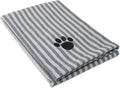 Pet Grooming Towel Collection Absorbent Microfiber X-Large, 41x23.5", Striped Gray