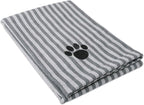 Pet Grooming Towel Collection Absorbent Microfiber X-Large, 41x23.5", Striped Gray
