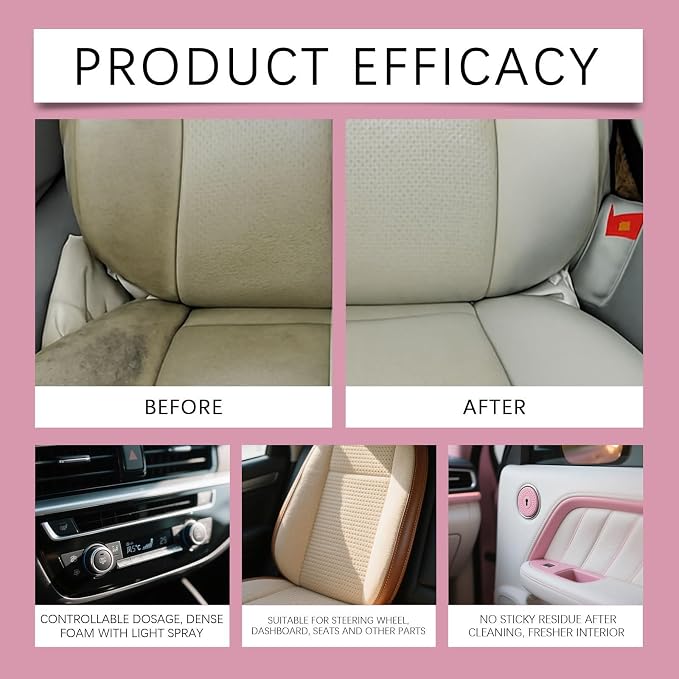 Multi-surface Car Interior Cleaning Spray,Multi-surface Cleaning Spray,Cherry Interior Dressing,Car Interio𝐫 Cleanin𝐠 Kit,For Polishing, Maintenance (2)