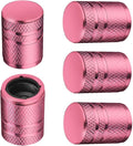 Tire Valve Stem Caps - (5 Pack) Metal Air Caps with Plastic Liner, Corrosion Resistant, Leak-Proof, Universal Stem Covers for Cars Trucks Motorcycles and Bikes - Pink