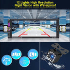 6.9" Single DIN Car Radio with Wireless Apple CarPlay, Car Bluetooth 5.2, AM FM Radio, IPS Touchscreen 1280x480, Backup Camera, Type-C Fast Charging, USB, 180W Subwoofer, Android Auto, GPS Navigation